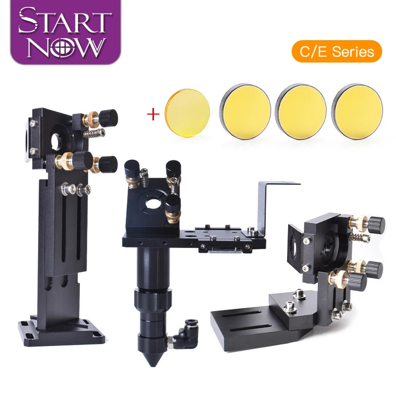Startnow CO2 Laser Head Sets C/E Series Dia.20mm FL50.8 63.5 101.6mm Focus Lens Dia25mm Mo Si Mirror Mounts Cutting Laser Head