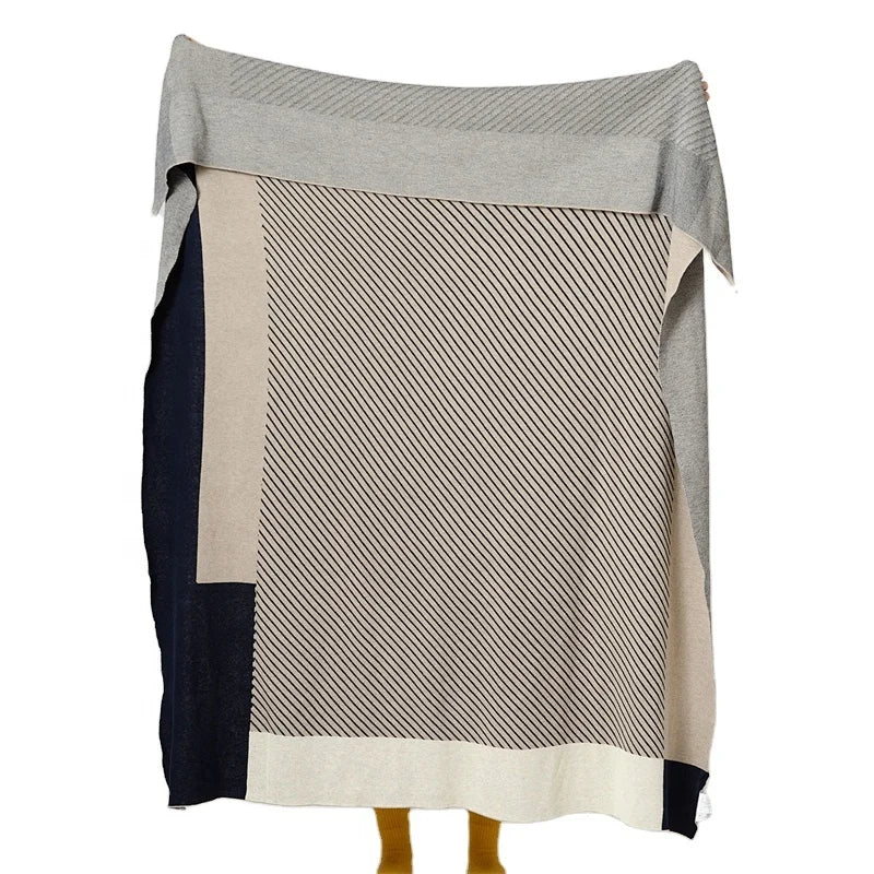 High Quantity Wholesale Wool-Blend Knitted Throws for Home Decoration Sofa and Travel  SYG