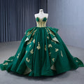 Green Ball Gown 15 Year Old Quinceanera Dresses With Gold Appliques Lace up Sweetheart Princess Dresses RSM231030