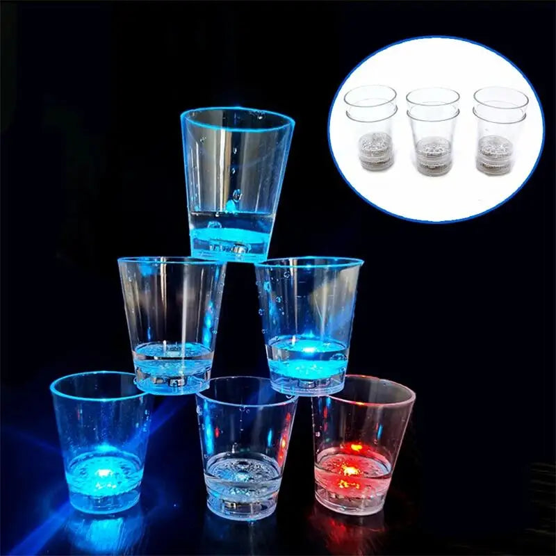 Creative LED Light Automatic Flashing Drinking Mugs Color-Changing Beer Whisky Glass Cup for Bar Club Party Ramadan Graduation