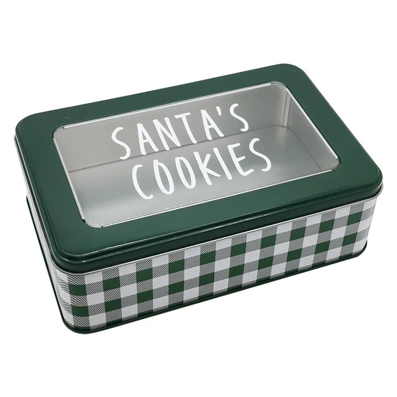 Custom Printed Metal Cookie Tin Canister Packaging Christmas Tin Container Large Biscuit Tin Box