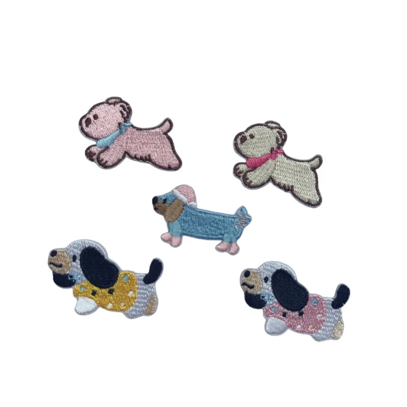 3.2cm Height  Iron On/ Sticker  Backing  Embroidery Cute Dog Patch