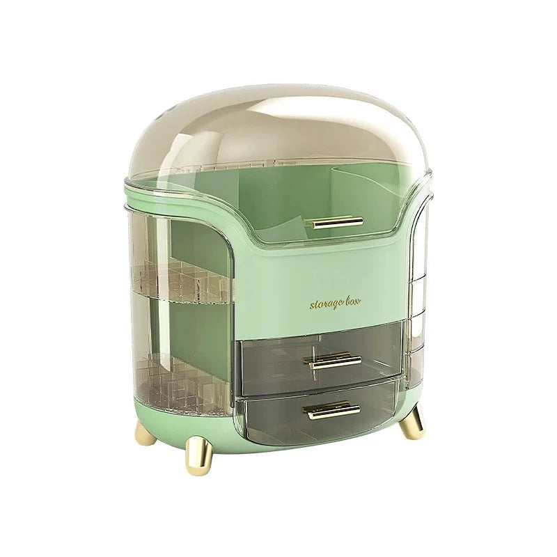 OWNSWING Make up Storage Organizer Box Skincare Display Case Dust Water Proof Vanity Organizer with Drawers for Cosmetics