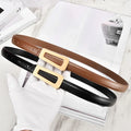 Custom Vintage Ladies Real Jeans Waist Band Trendy Casual Thin Genuine Cow Leather Belt for Women