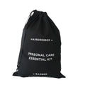 Custom Brand Logo Eco Friendly Black Personal Care Pouches Drawstring Cotton Hairdresser Bags for Barber