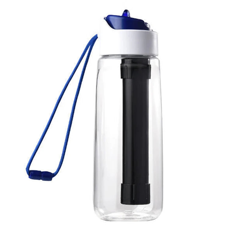 0.01 Micron Uf Ultrafiltration Filter Portable Outdoor 650Ml Filtered Water Bottle With Straw