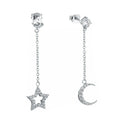2024 Fashion Ins Long Tassel Drop Earrings New Asymmetric Star Moon Stud Gold Plated for Party or Gift Wholesale
