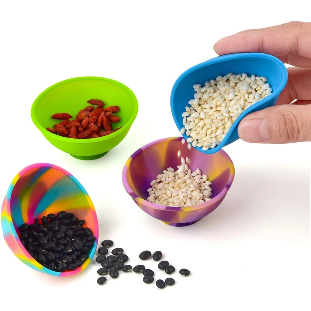 Mini Silicone Pinch Bowls 1.75 Ounce Small Pinch Bowls for Prep Cooking Multicolor Reusable Snack Serve Condiment Bowls