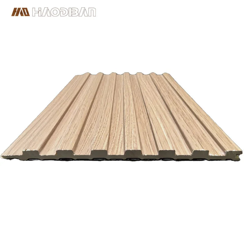 Foshan Factory Low VOC 150 Wood Texted Flute Bamboo Wood Fiber Wall Panels WPC Solid Grille