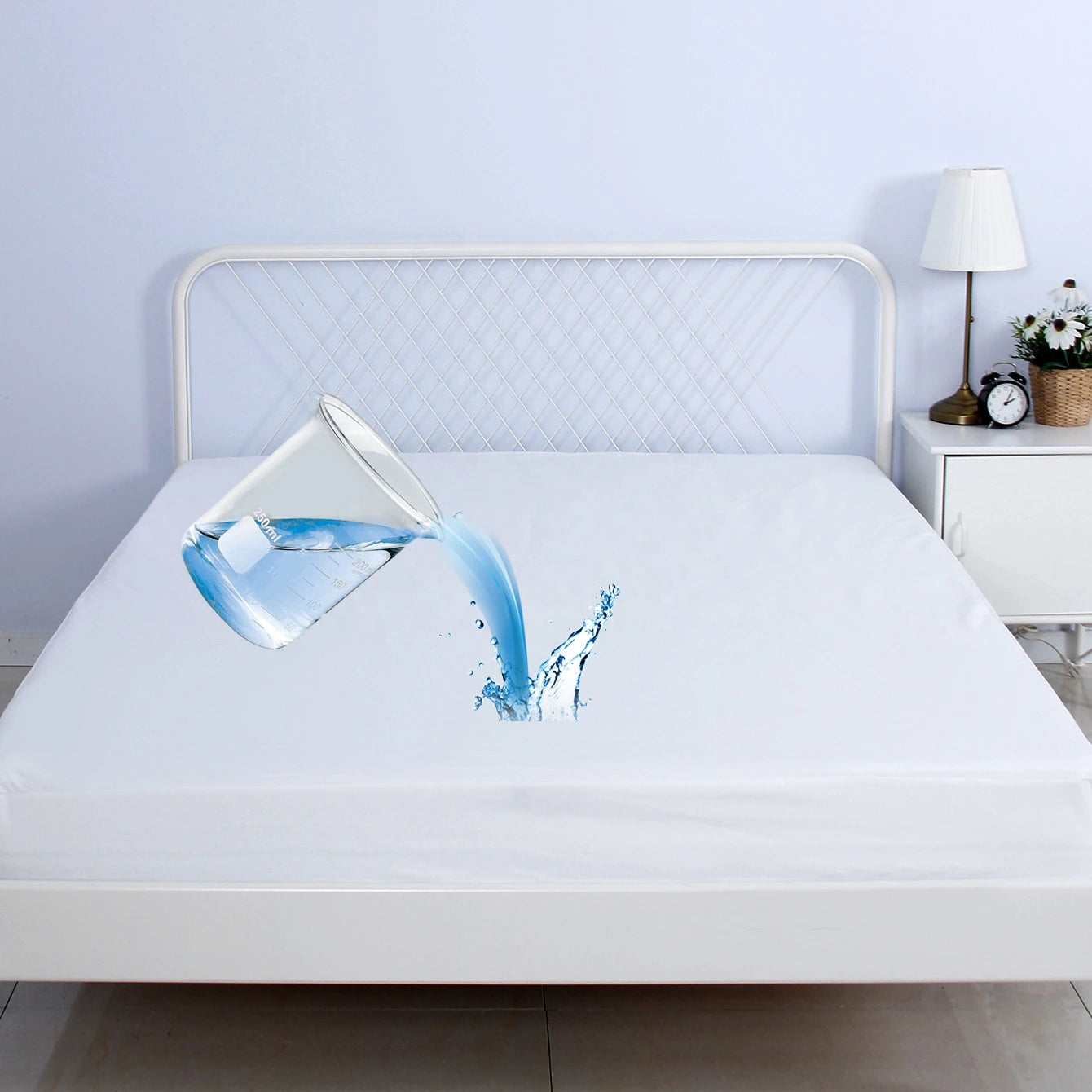 Best Seller White 100% Cotton Jersey Mattress Protector Home/ Hotel Use /all Season