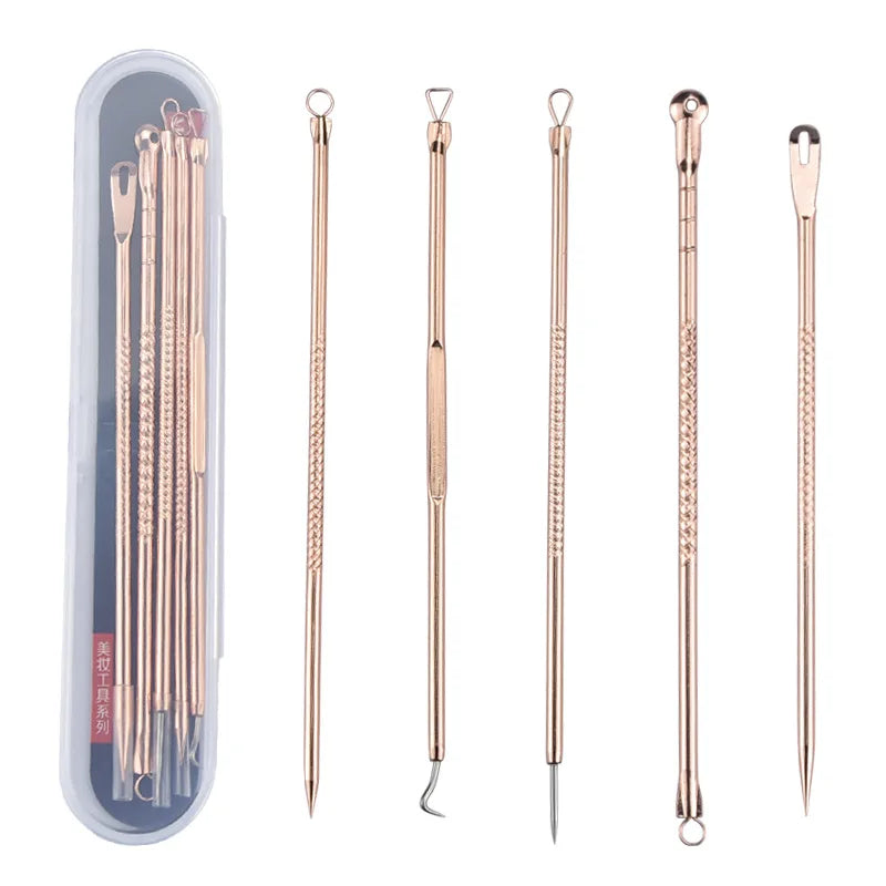 Metal Blackhead Extractor Remover Pimple Popper Tool Acne Needle Comedone Cleaner Private Label Acne Needle Kit