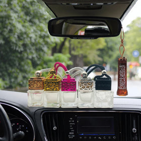Clear Square Shape Clear Car Air Freshener Perfume Diffuser 5ml Fragrance Bottle Car Air Vent Perfume Clip Bottle