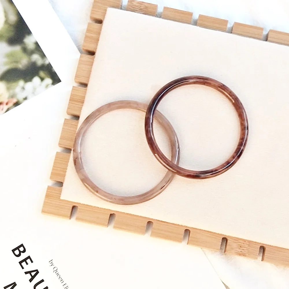 Wholesale Unisex 6mm Wide Resin Plastic Acrylic Bangle Bracelets Classic Style Anniversary Jewelry Quake Brand QK-AYBR-010 China