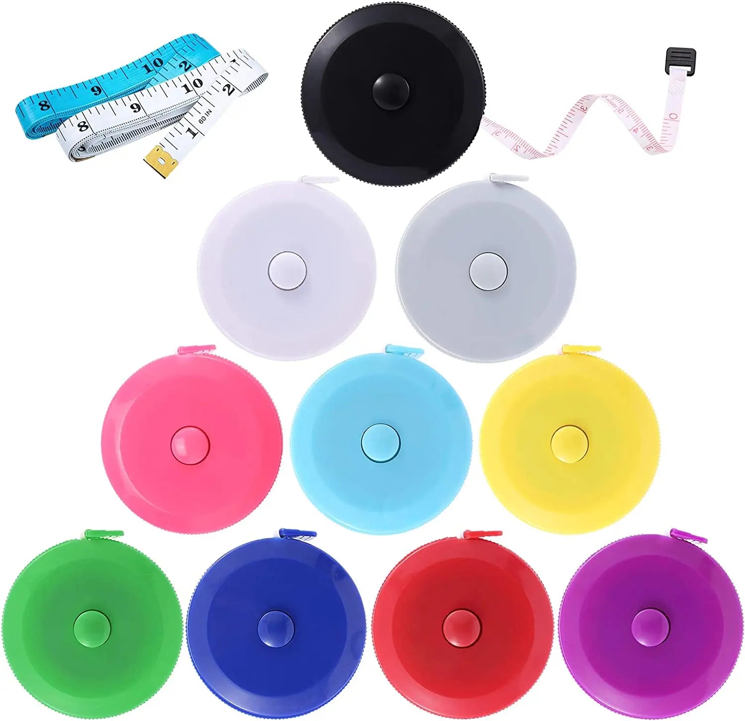 Measuring Tape Retractable 60 Inch Soft Fabric Tape Measure for Body Push Button Sewing Measurement Tape for Cloth Waist