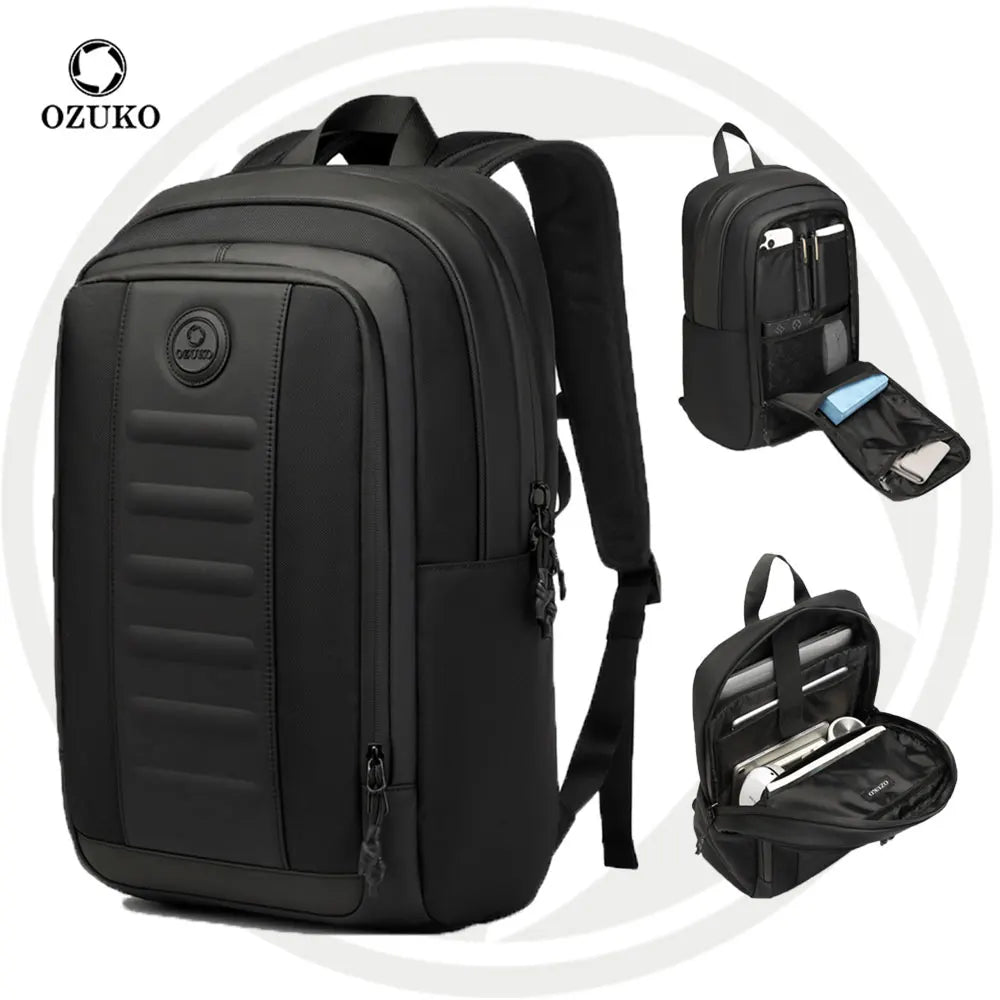 OZUKO 9695 Business Casual Laptop Backpack 15.6-Inch Laptop Durable Water-Repellent Lightweight Clean Design Sleek for Travel