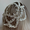 Rhinestone Headpiece Cap Bridal Headband Rhinestone Headwear Crystal Flower Head Chain for Women Wedding Bridal