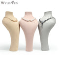WYP Customized Elegant Suede Leather Jewelry Necklace Display Bust Jewelry Display Women Mannequin