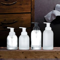 250ml 350ml Luxury Glass Foaming Pump Bottle Custom Logo Empty Cleansing Facial Foam Screw Cap for for Skin Care Liquid Soap