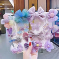 2023 Children Cute Big Flower Elastic Hair Bands Lovely Mesh Pearls Hair Tie Girls Hair Accessories for Kids