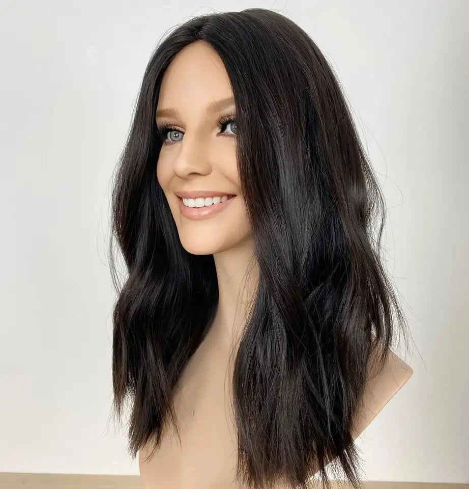 Premium Virgin European Human Hair Jewish Kosher Wig Cuticle Aligned Natural Color Hand Tied Silk Base Wig for Women