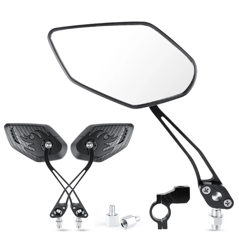 Universal Aluminum Alloy Bike Side Mirror for 17-22mm Handlebars JR-226 Model for Bicycles and Motorbikes