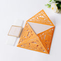 Wholesale Orange Folded Laser Cut Festival Greeting Gift Decoration Paper Craft Wedding Invitations