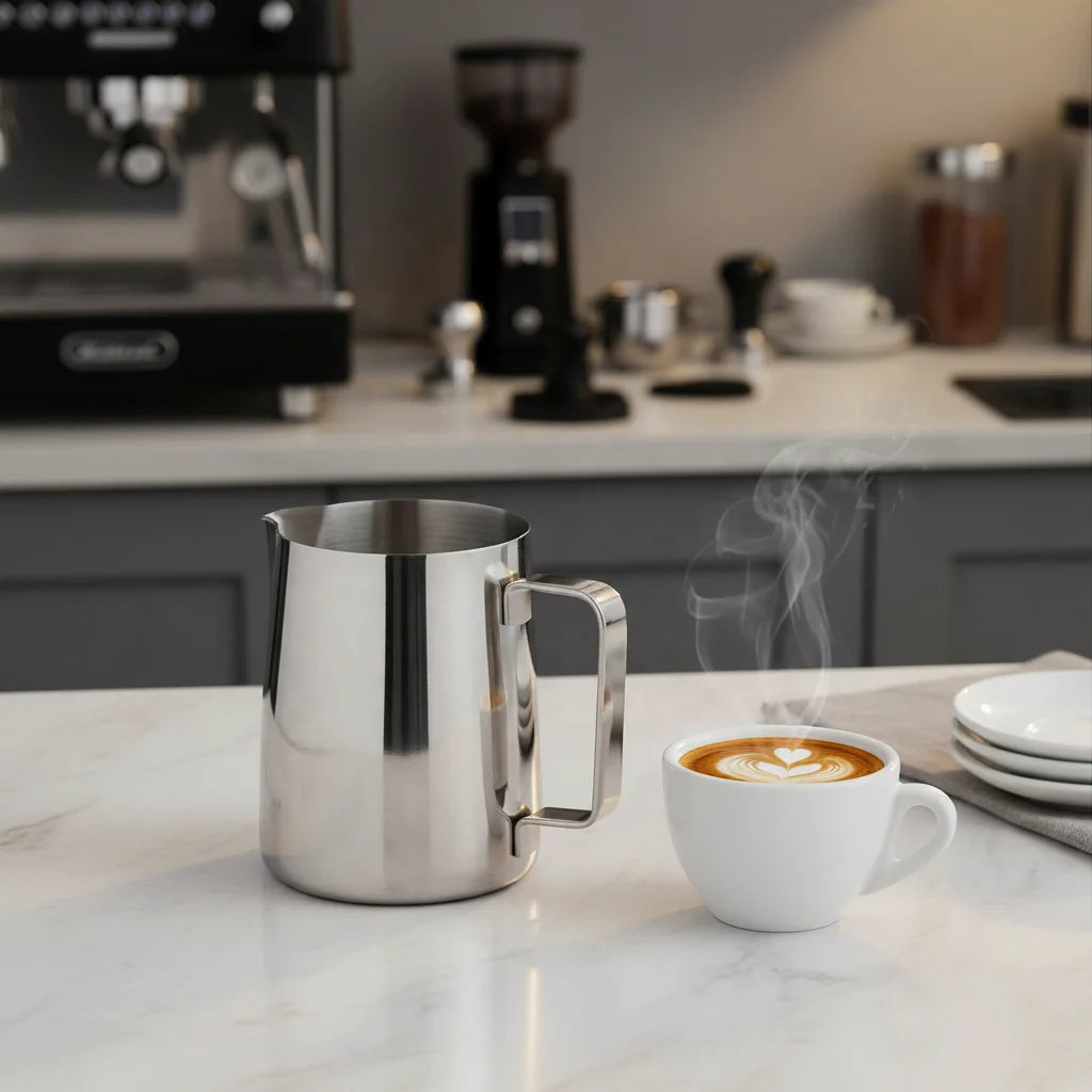 SUAN American Style Handheld STURDY & TOP QUALITY Stainless Steel 350ml 600ml Barista Steaming Pitcher for Latte Art