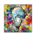 Impressionist Watercolor Portrait Light Bulb Pattern 40x40cm HD Printed Canvas Wall Art