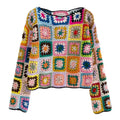 Custom OEM & ODM Crocheted Women Sweater Hollow Out Hand Crocheted Knitwear Long Sleeves Pullover Sweater Women