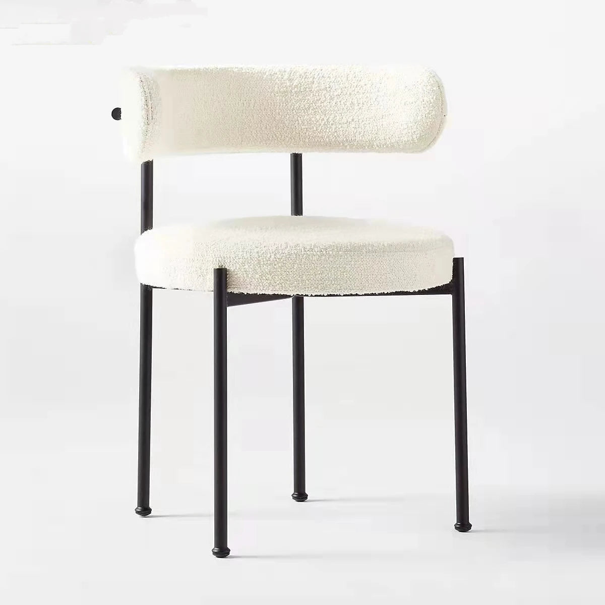 Nordic Light Luxury Home Dining Chair Lambswool Makeup Designer Backrest Modern Simple Casual Chair