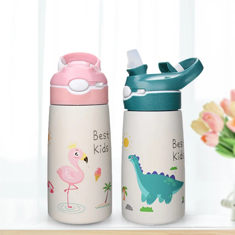Aohea Wholesale Kid Water Bottle Sublimation 350ml Kids Water Bottle Water Spray Avoided Kids Straw Bottle