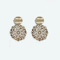 Classic Korean Niche Designer Jewelry 925 Silver Gold-plated Hollow Flowers Elegant Women Jewelry Geometric Alloy Earrings Gift