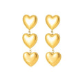 Luxury Jewelry Stainless Steel Spiral Geometric Earrings No Fade 18K Gold Plated Heart Shaped Dangle Earrings for Women