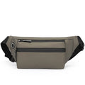 Unisex Waterproof PU Fanny Pack Zipper Closure Men's Logo Breast Bag Casual Sports Cycling Running Travel Messenger Bag