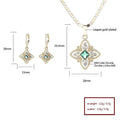 Hengdian 18K Gold Plated Refined Brass Women's 3-Piece Wedding Jewelry Set-Zircon Earrings Necklaces Anniversaries Made Alloy