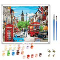 Custom Diy Painting by Numbers for Adults London City Street Paint by Numbers Hanging Art Crafts 24 Colors Decor for Adults