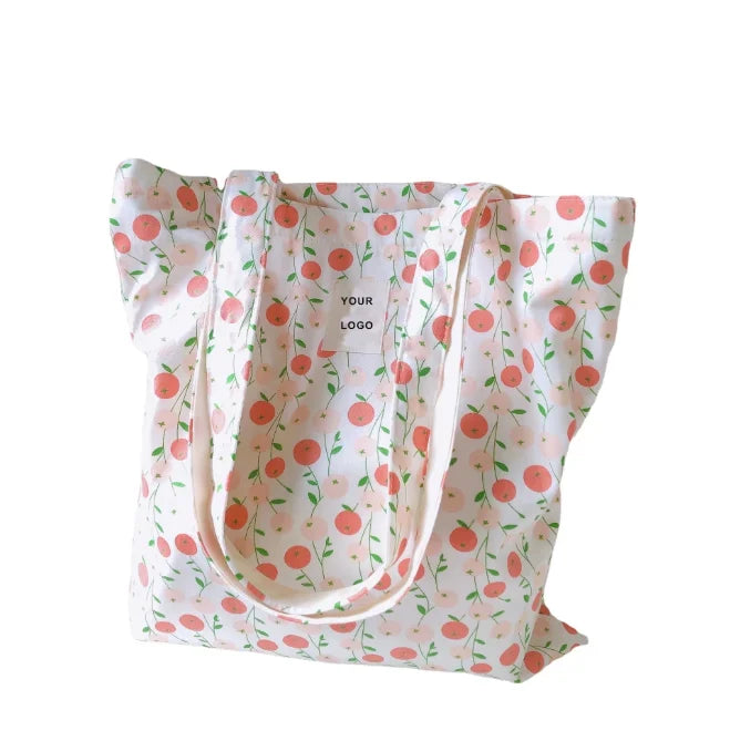 New Fashion Design Custom Printed Individual Creative Canvas Tote Bag Reusable Shopping Bag