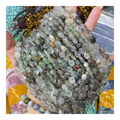 8-10mm Gravel Pebble Beads for Jewelry Making Natural Chorite Green Phantom Irregular Shape Gemstone Beads 15"