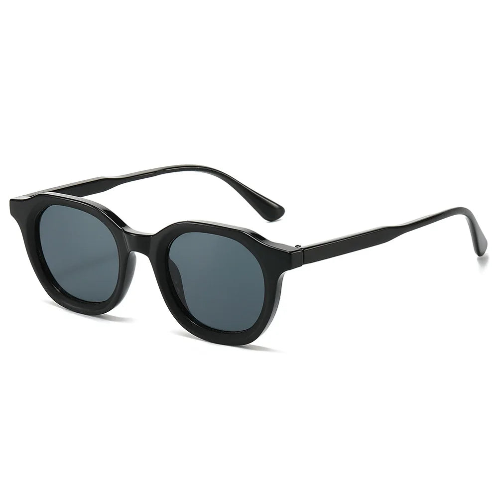 STORY XY6160 Green Frame Pink Lens Oval Sunglasses Retro Simple Design Round Tortoiseshell Sunglasses for Men Women