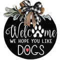 Tailai Indoor Outdoor Wall Hanging Decorations Rustic Farmhouse Round Wood Garlands Welcome Wreath Sign for Front Porch Decor