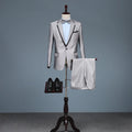 New Men's Slim Business Suits Single Breasted Anti-Wrinkle Plus Size Zipper Fly Groom Wedding Dress Banquet Best Man Emcee Host