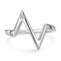 Sun Star Fine Jewelry Rings Minimalist Hypoallergenic 925 Sterling Silver Zircon Geometric V Shape Ring for Women Daily Wear