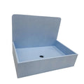 MEIYANI Square Shape Sky Blue Resin Wash Basin Out Door Wall Hung Wash Basin Bathroom Artificial Stone Sink