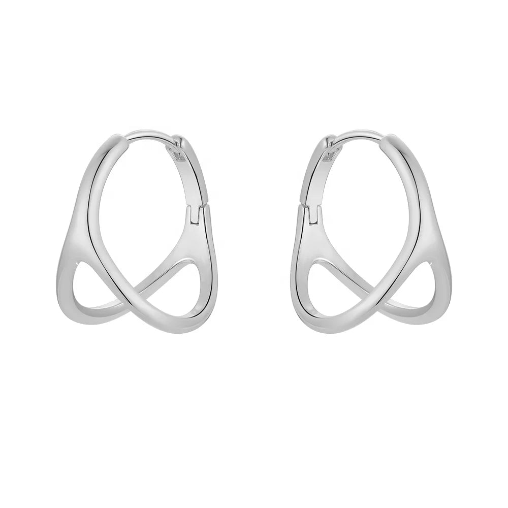 Original Design 18K Gold Plated Brass Jewelry Geometric Piercing Earings  Gold Color Pendientes New in Hoop Earrings E221448
