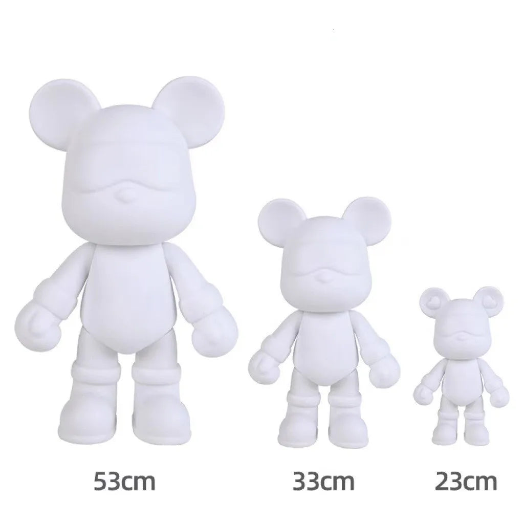 Popular 23/33/53cm Space Bear for DIY Fluid Painting Violent BearAcrylic Paint Pouring Hand-made Vinyl Ornaments