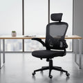 Comfortable and Stylish Fabric Executive Office Chair with Adjustable Headrest Ergonomic Staff Grid Chair Silla De Oficina