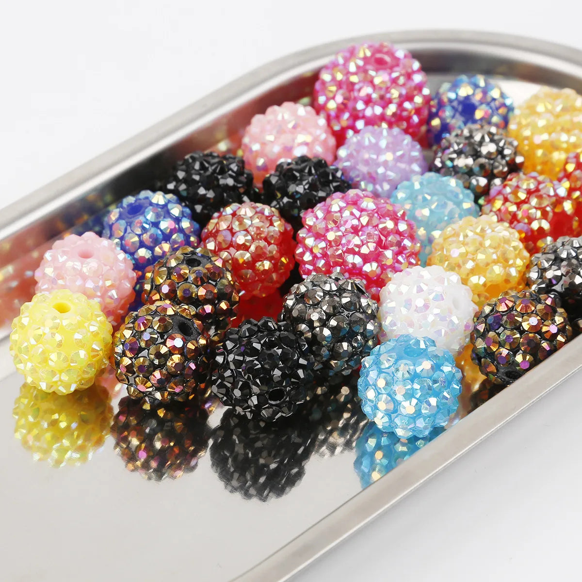 Hot Sales 12mm Acrylic Rhinestone Round Bubblegum Beads AB Colors Chunky Rhinestone Ball Beads