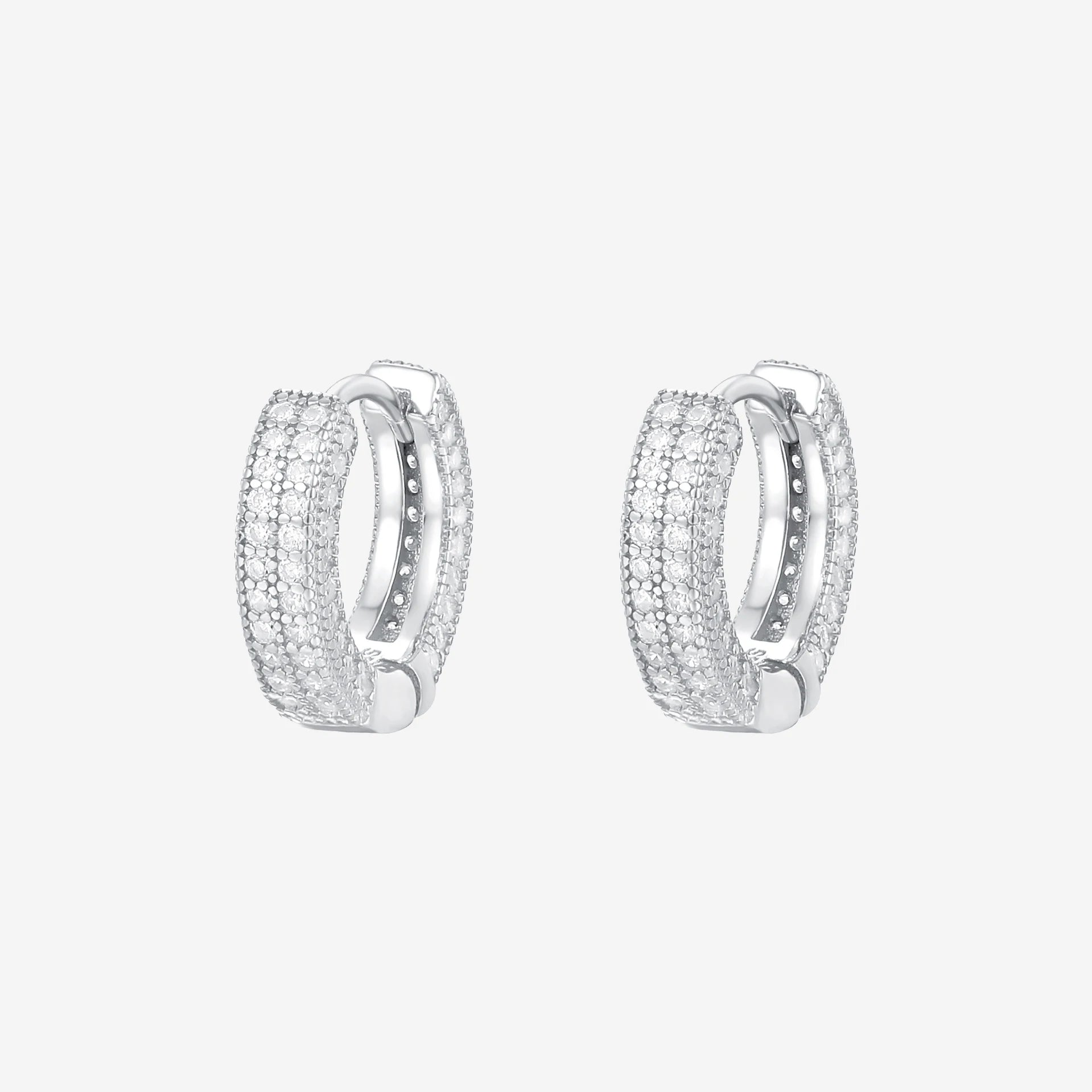 Vianrla   Hoop  Round White CZ Earrings  925 Minimalist  Earring 925 Sterling Silver Hot Selling for Fashion Women Party