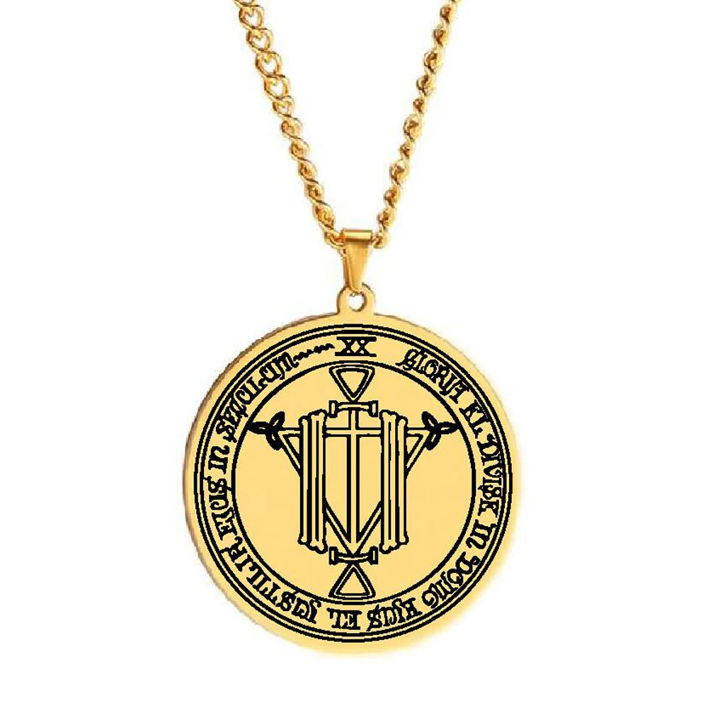 Honor and Riches Talisman Pentacle Titanium Steel Jewelry Solomon Amulet Talisman Laser Cut Stainless Steel Pendant Necklace