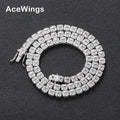 BC219 4*4MM Brass Hip Hop Jewelry Men's CZ Chain Tennis Necklace Party Gift